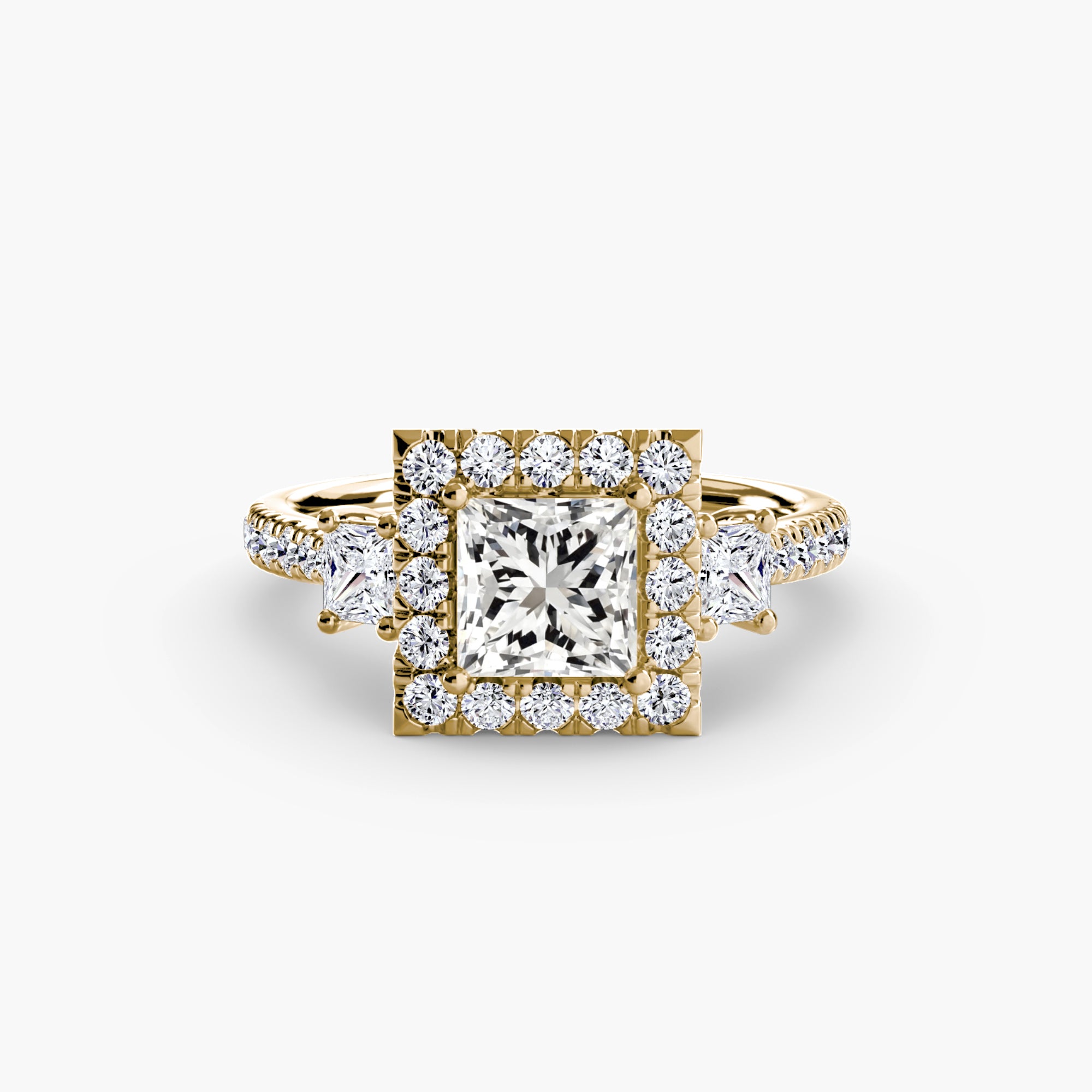 Halo Three-Stone Ring engagement ring setting by Palermo Havana & Co.