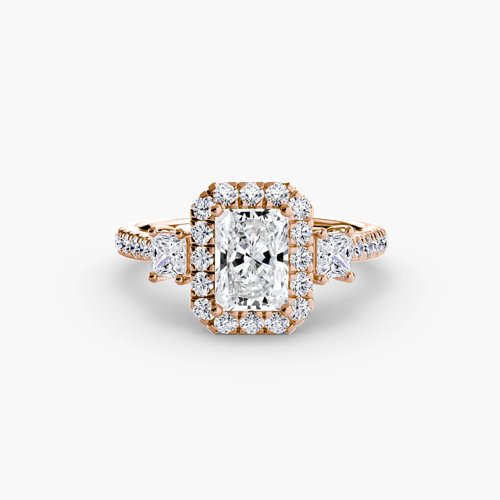 Halo Three-Stone Ring engagement ring setting by Palermo Havana & Co.