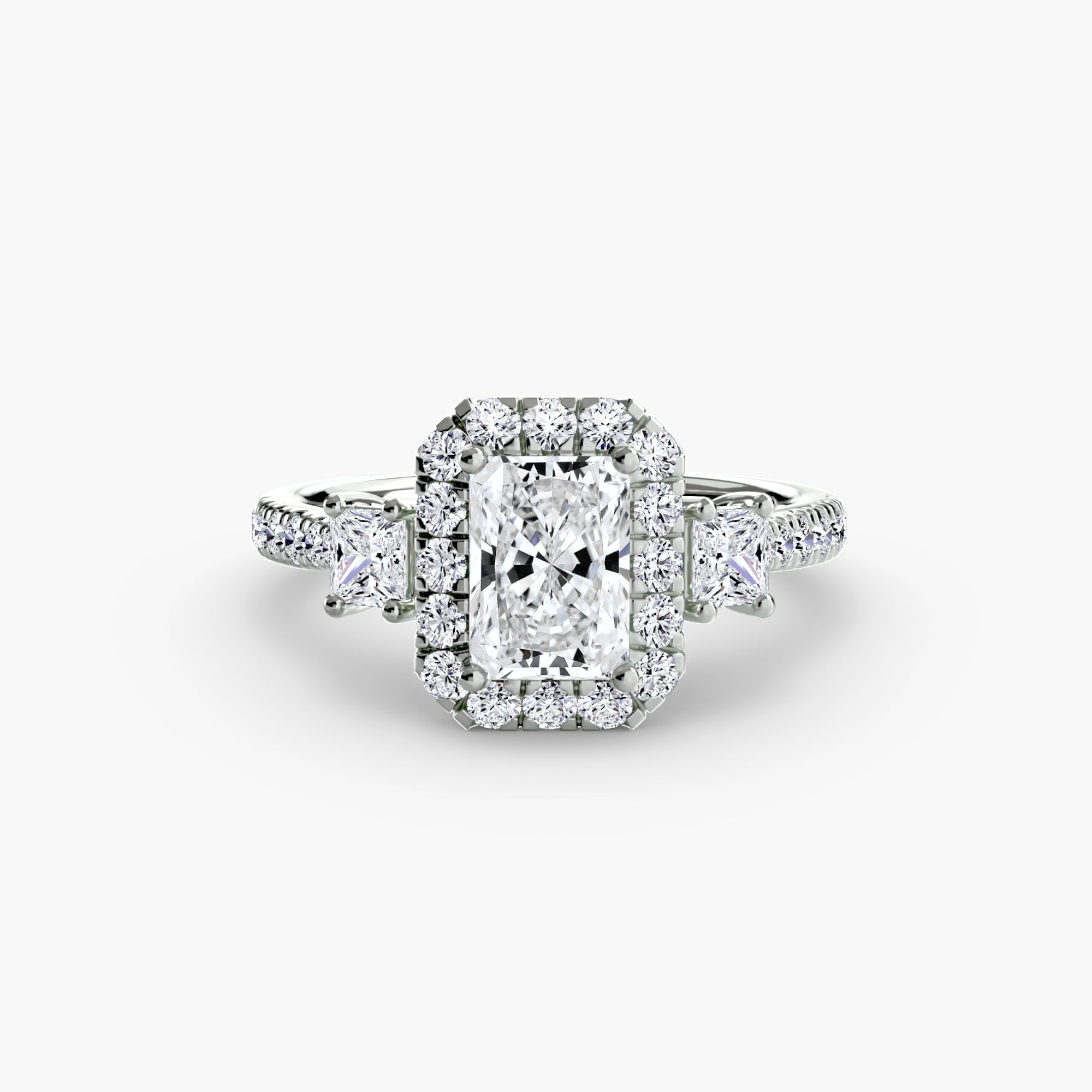 Halo Three-Stone Ring engagement ring setting by Palermo Havana & Co.