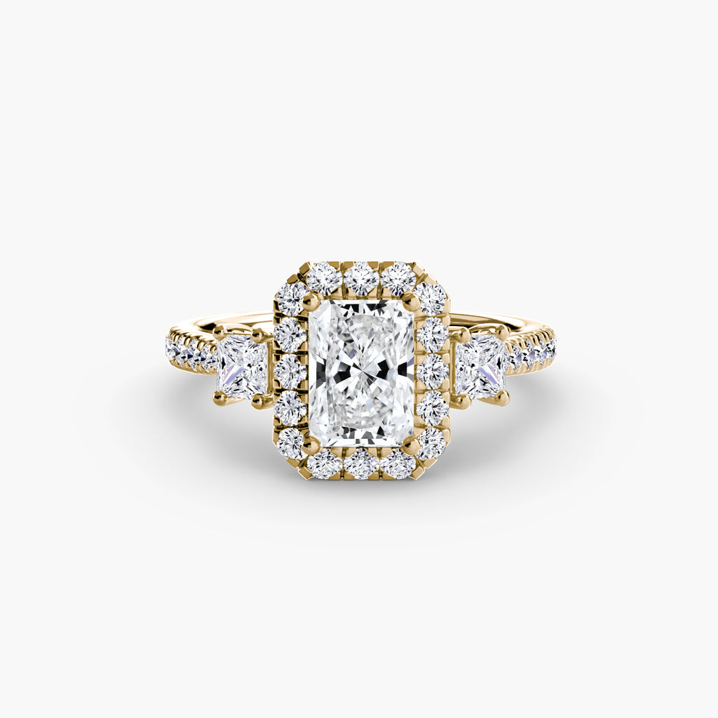 Halo Three-Stone Ring engagement ring setting by Palermo Havana & Co.