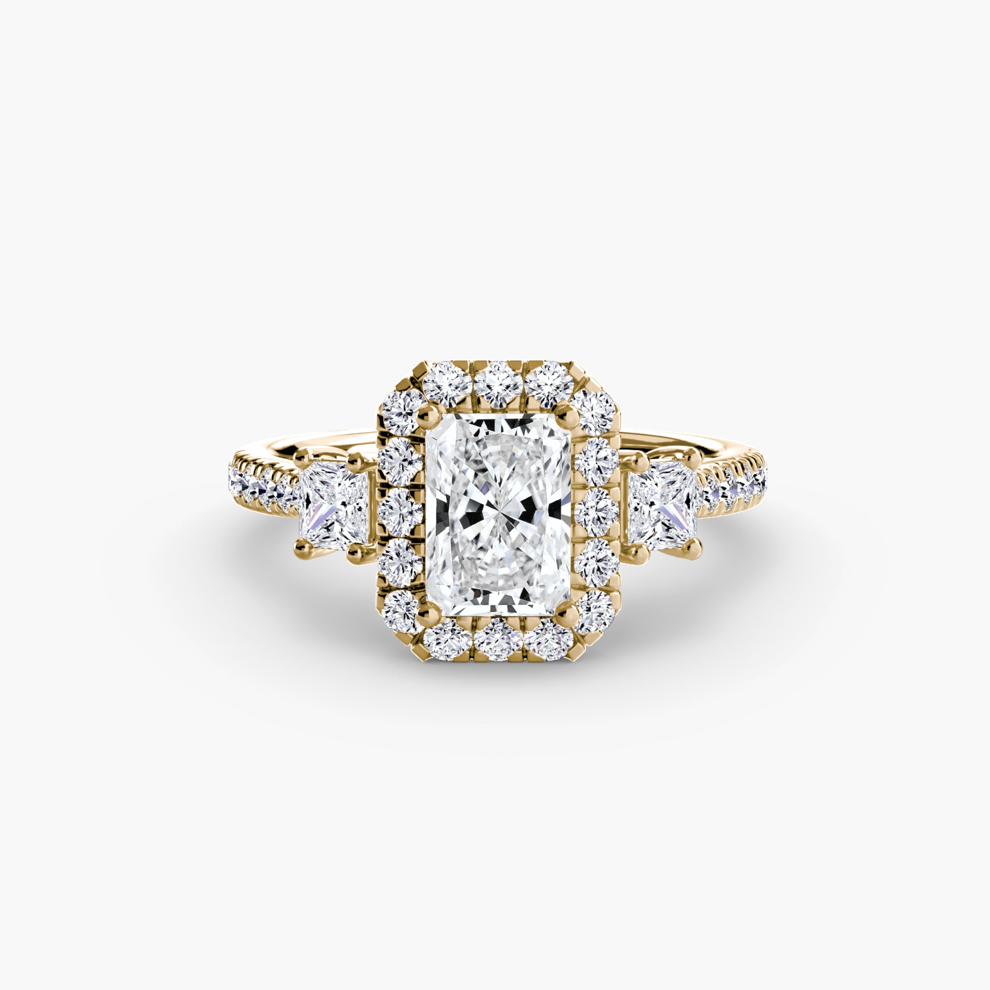 Halo Three-Stone Ring engagement ring setting by Palermo Havana & Co.