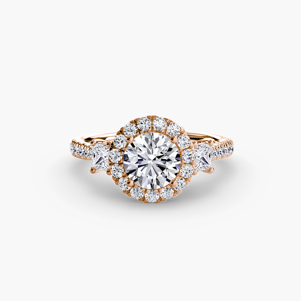 Halo Three-Stone Ring engagement ring setting by Palermo Havana & Co.