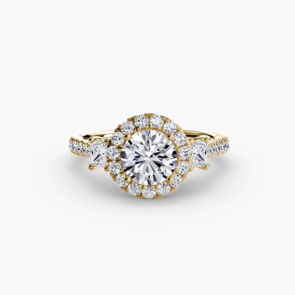 Halo Three-Stone Ring engagement ring setting by Palermo Havana & Co.