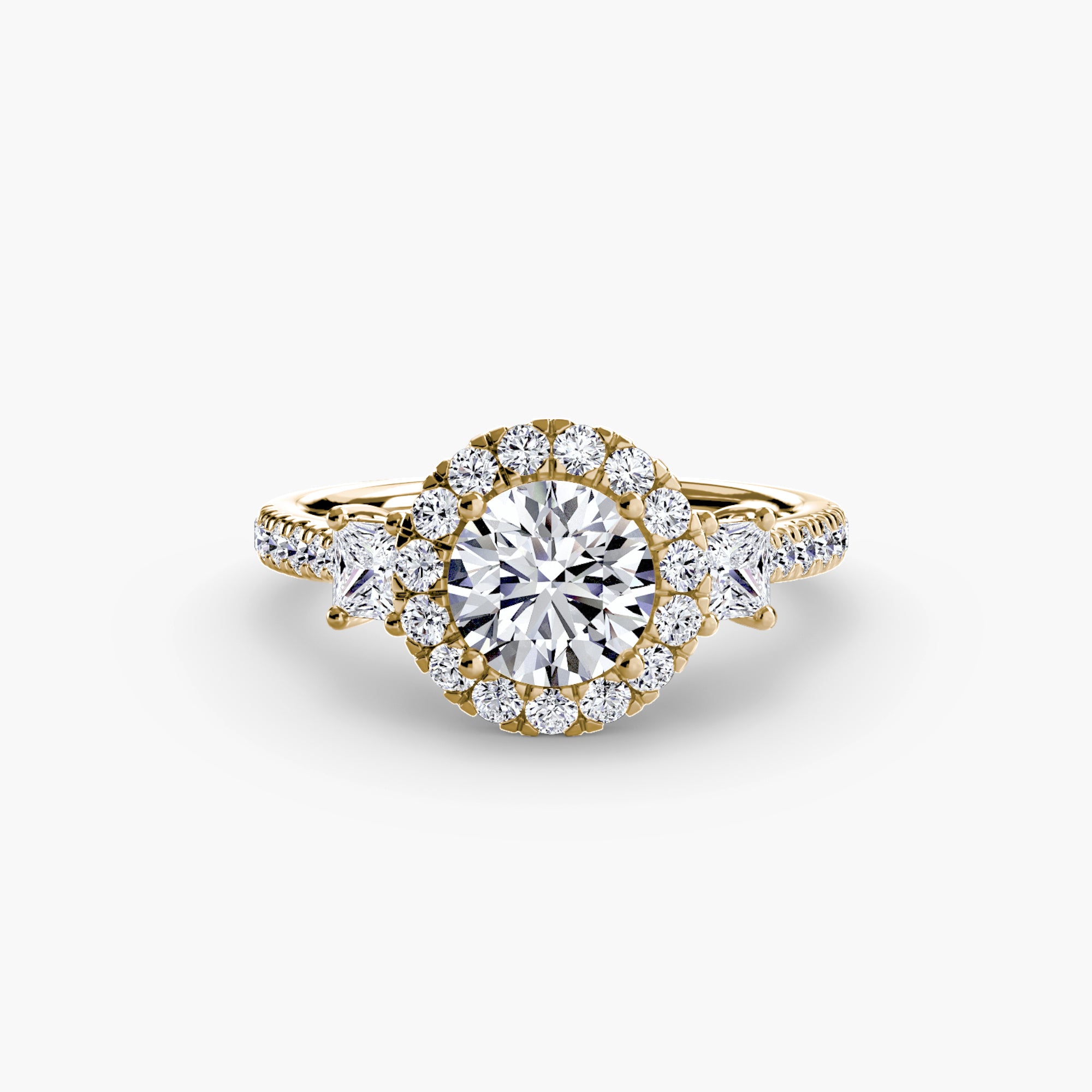 Halo Three-Stone Ring engagement ring setting by Palermo Havana & Co.