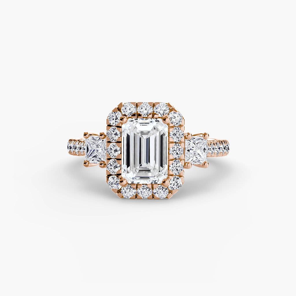 Halo Three-Stone Ring engagement ring setting by Palermo Havana & Co.