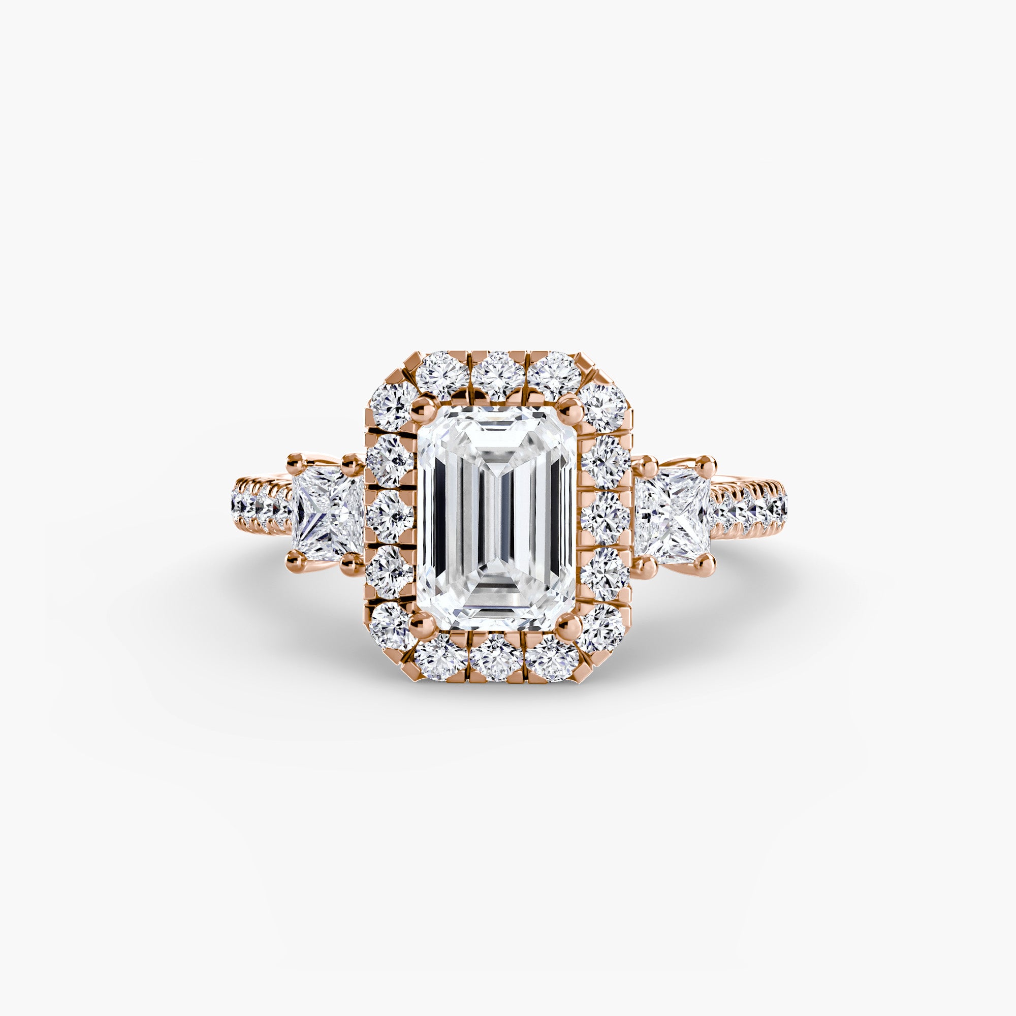Halo Three-Stone Ring engagement ring setting by Palermo Havana & Co.