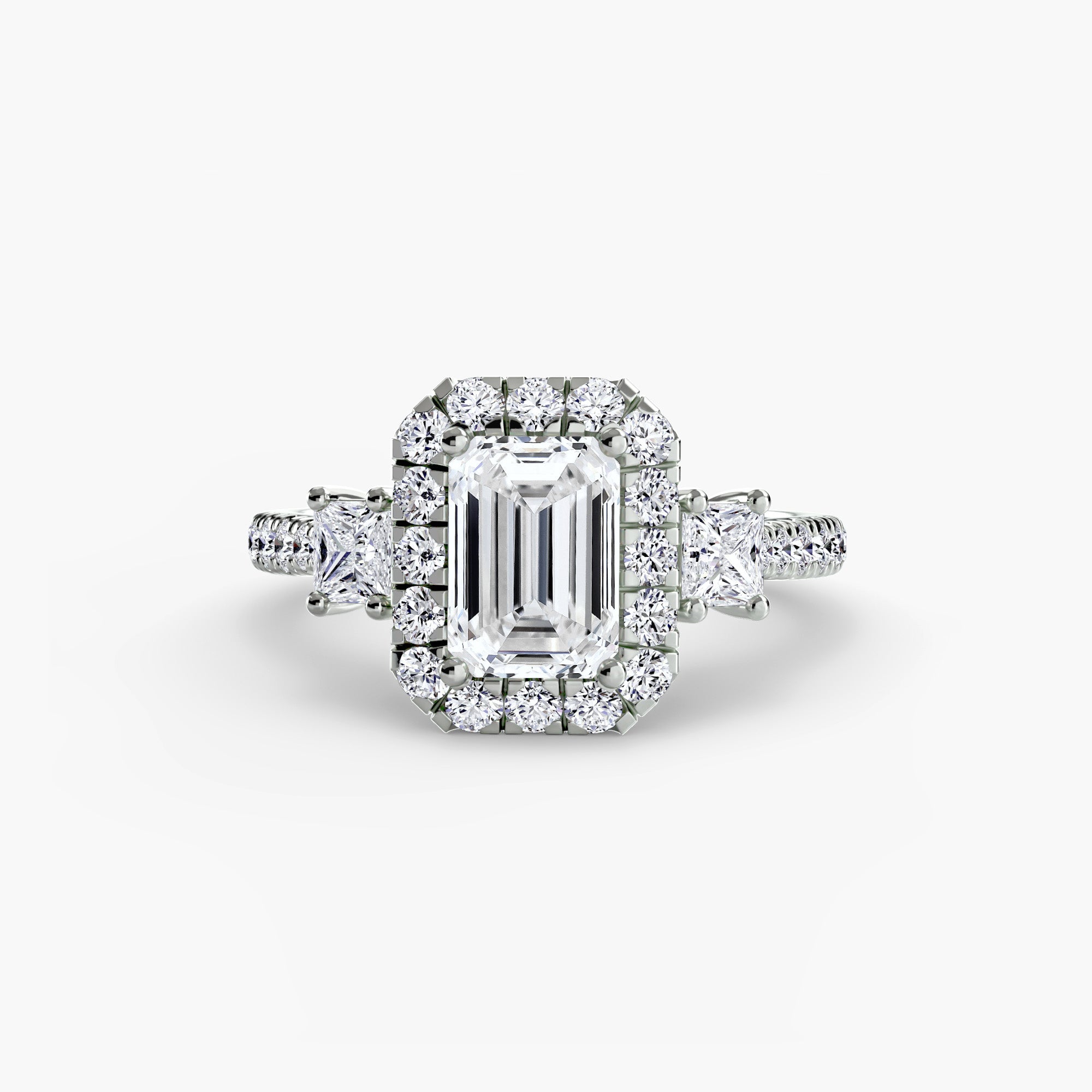 Halo Three-Stone Ring engagement ring setting by Palermo Havana & Co.