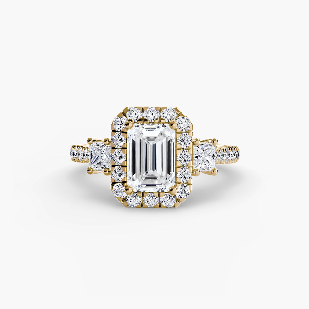 Halo Three-Stone Ring engagement ring setting by Palermo Havana & Co.