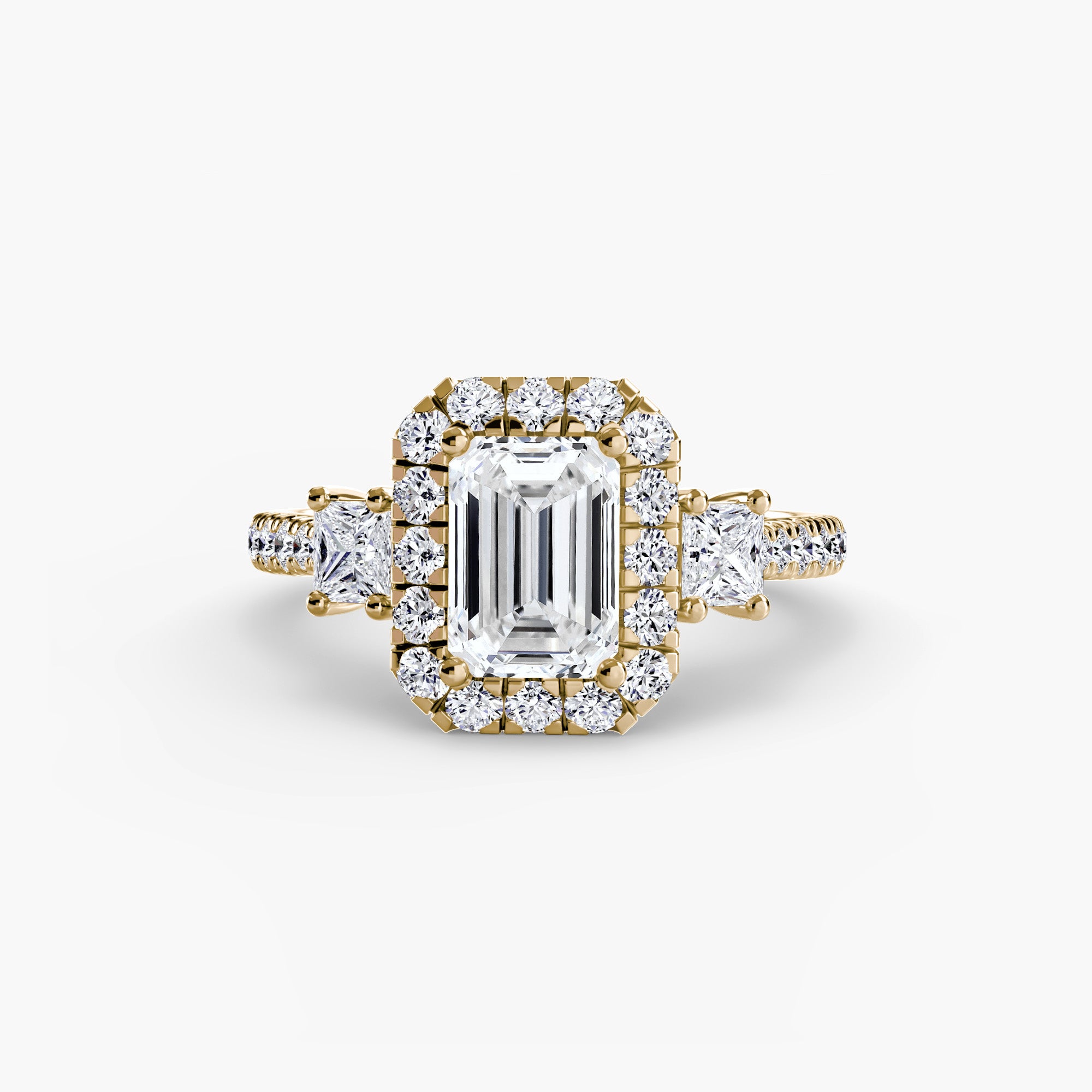 Halo Three-Stone Ring engagement ring setting by Palermo Havana & Co.