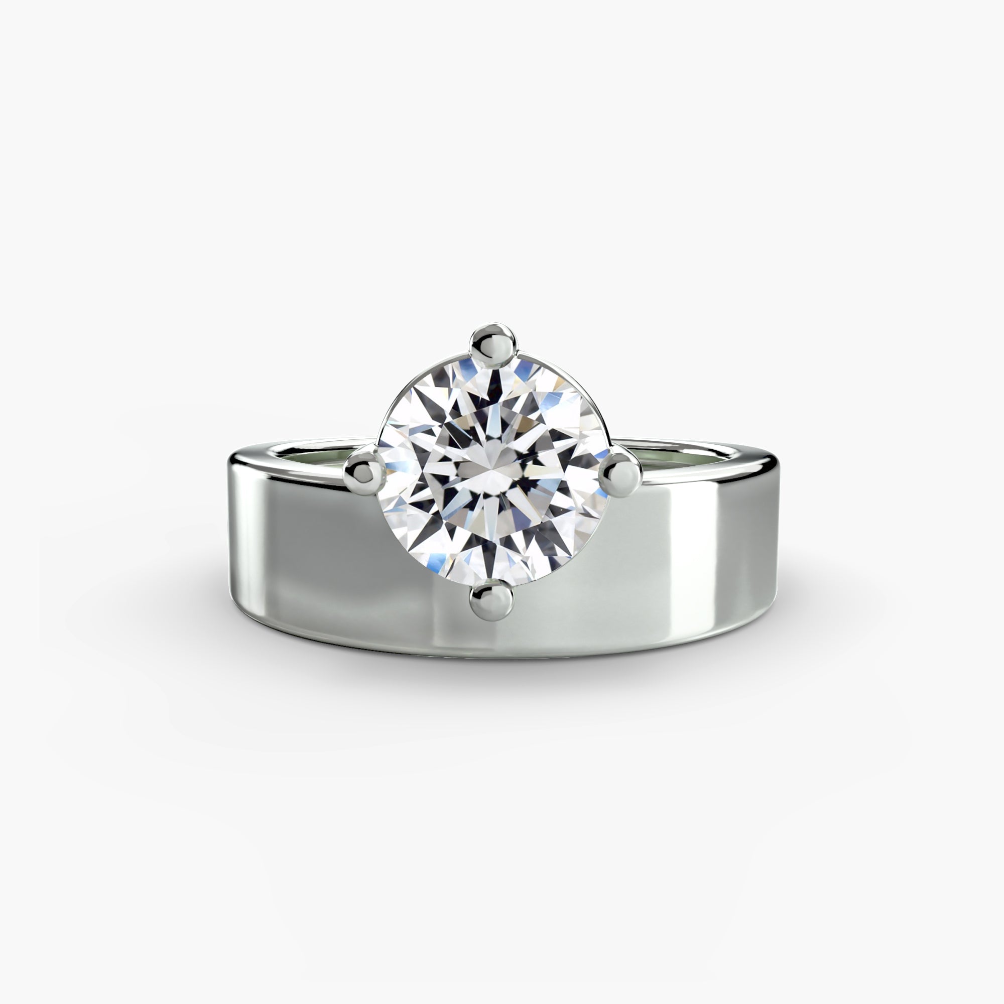 Round Wide Band Solitaire engagement ring setting by Palermo Havana and Co.