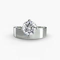 Round Wide Band Solitaire engagement ring setting by Palermo Havana & Co.