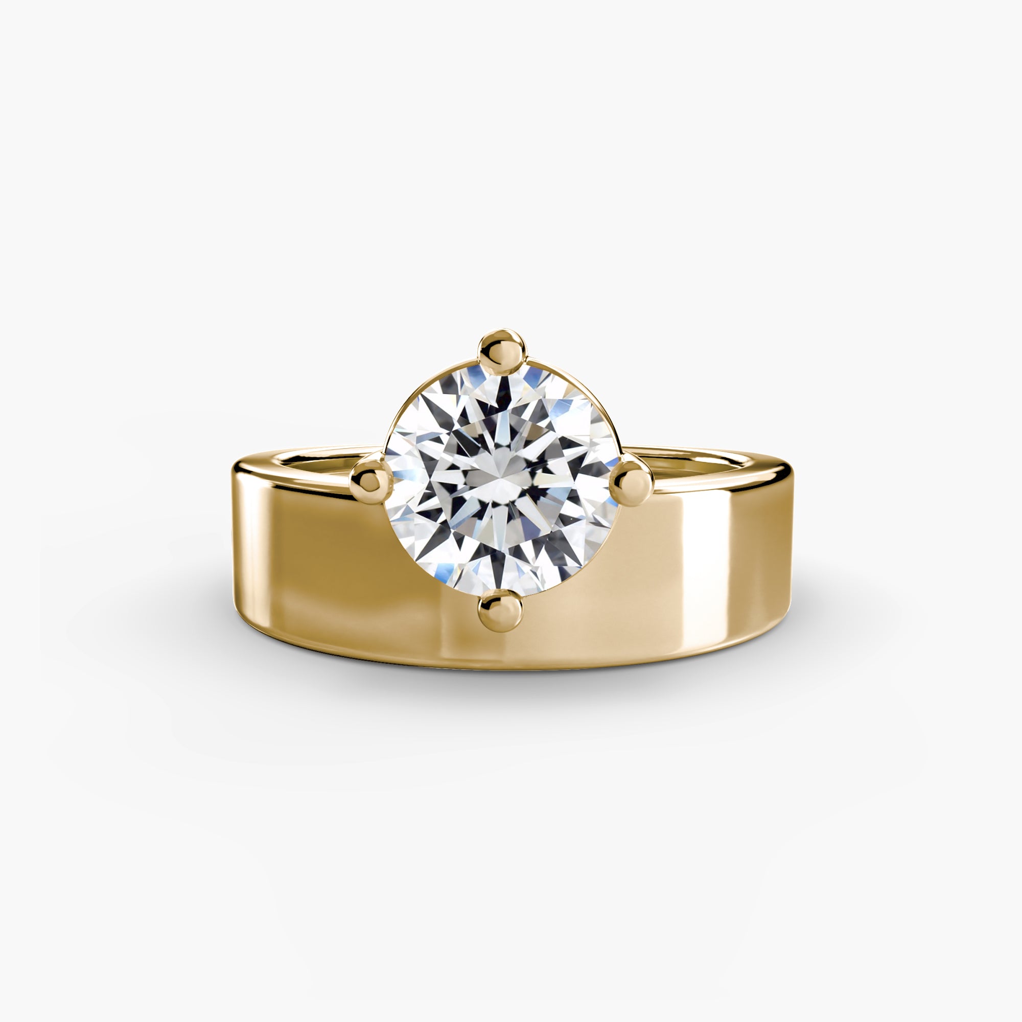 Round Wide Band Solitaire engagement ring setting by Palermo Havana and Co.