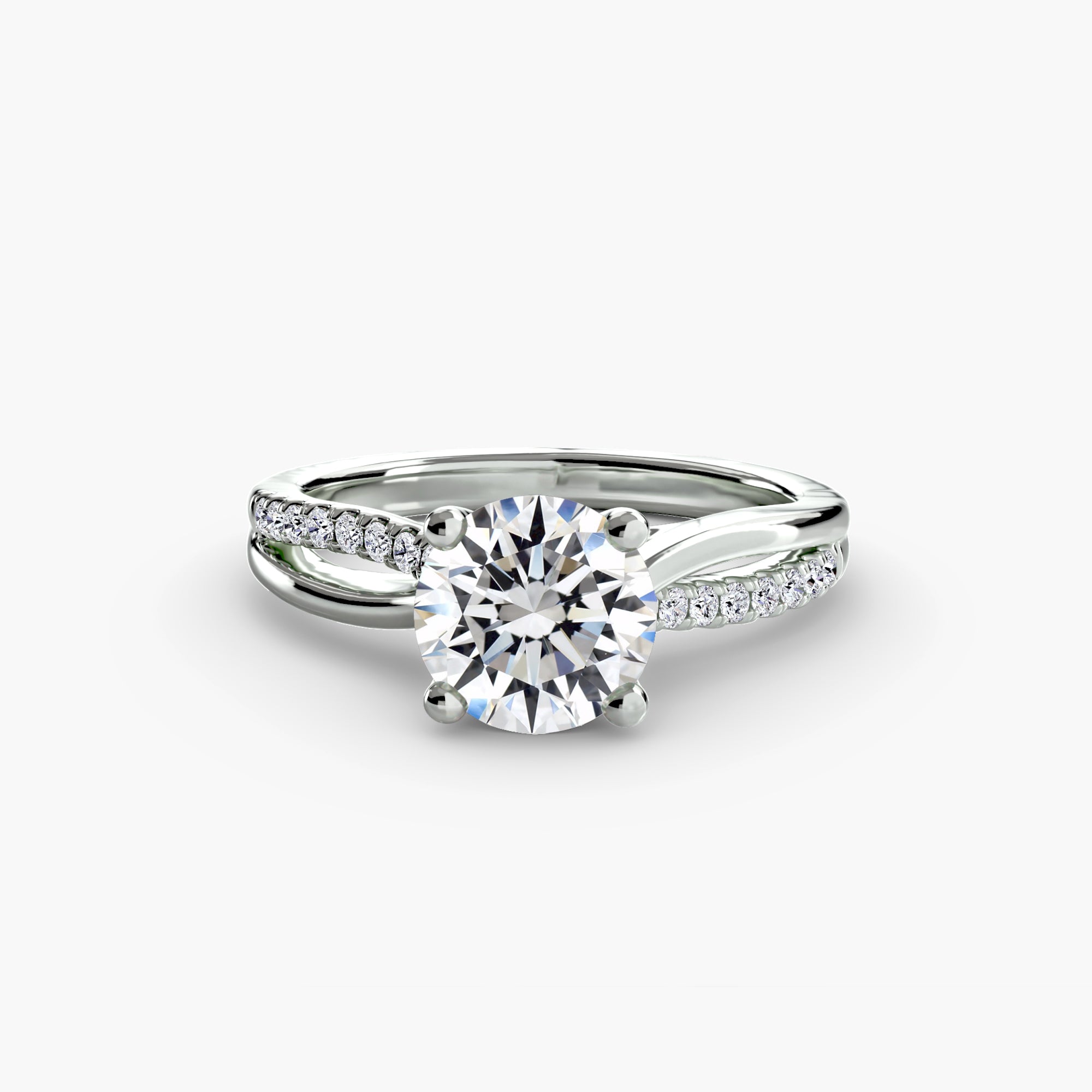 The Split Shank Pave Solitaire engagement ring setting by Palermo Havana and Co.