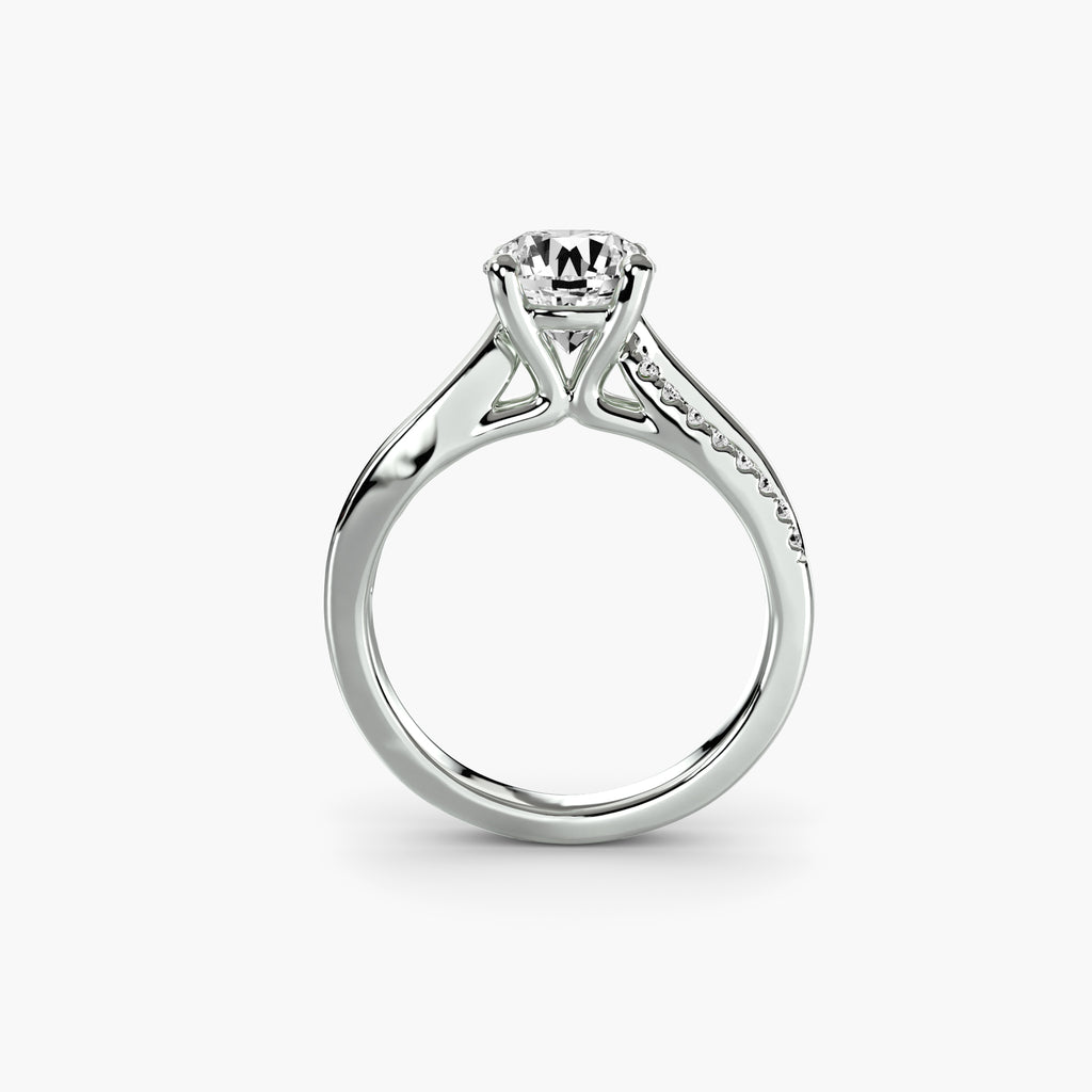The Split Shank Pave Solitaire engagement ring setting by Palermo Havana and Co.