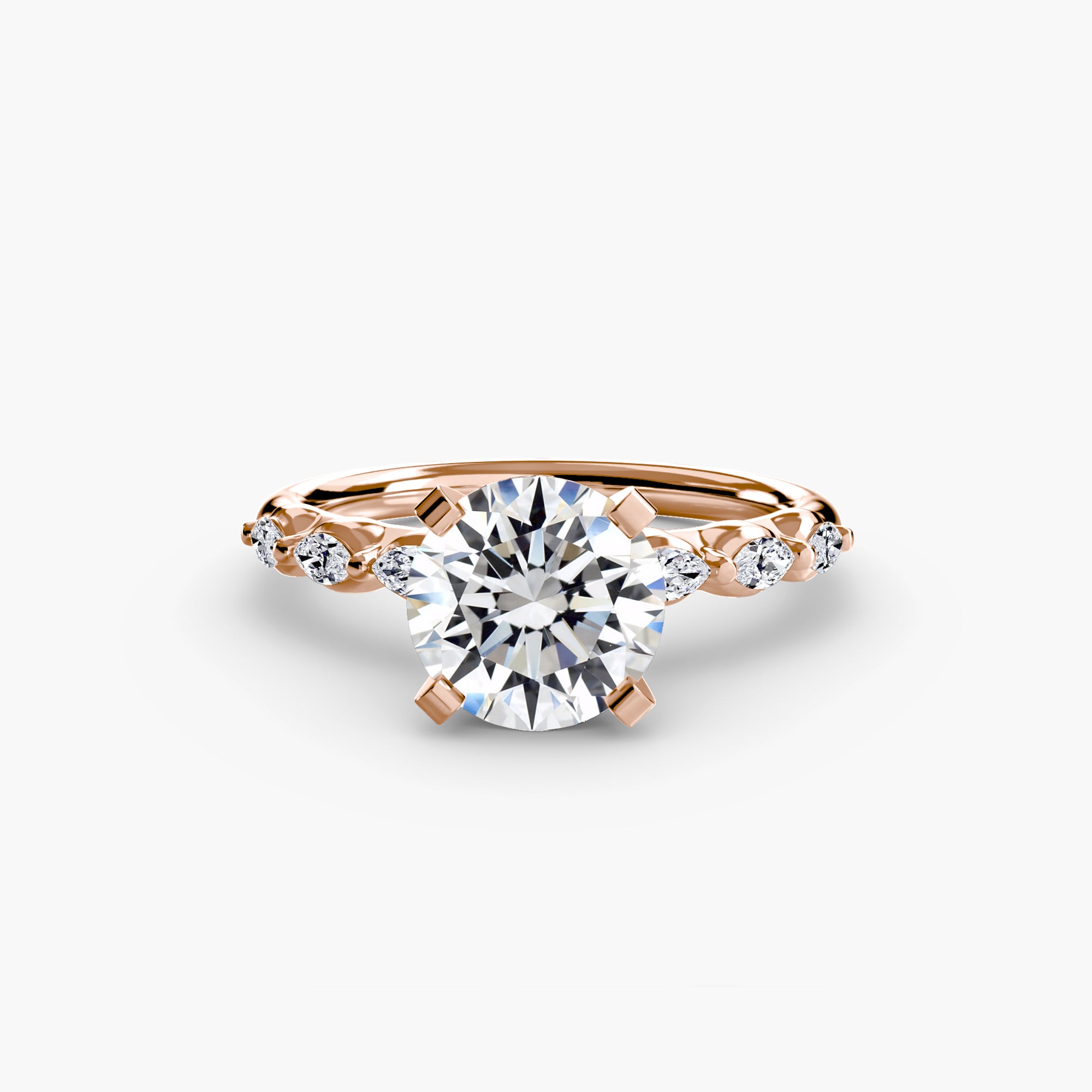 The Floral Accent Solitaire engagement ring setting by Palermo Havana & Co.