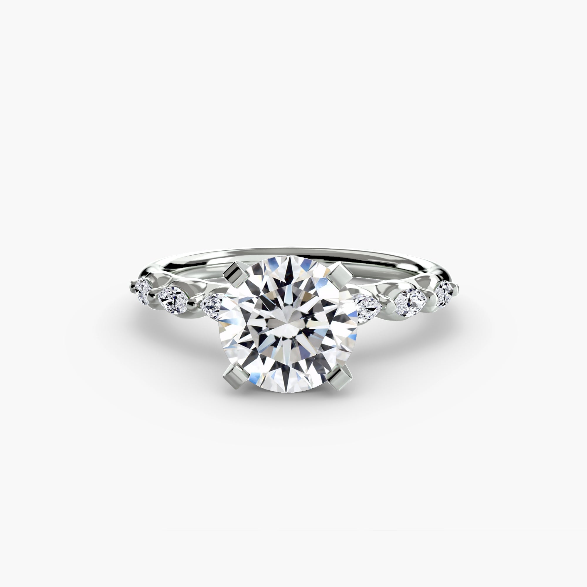 The Floral Accent Solitaire engagement ring setting by Palermo Havana & Co.