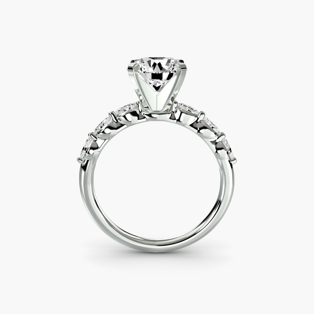 The Floral Accent Solitaire engagement ring setting by Palermo Havana and Co.
