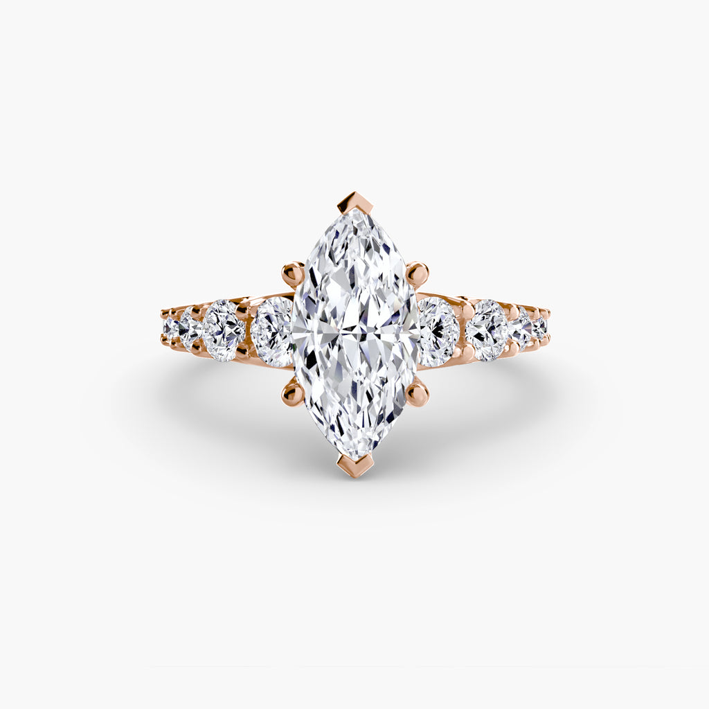 The Graduated Accent Ring engagement ring setting by Palermo Havana & Co.