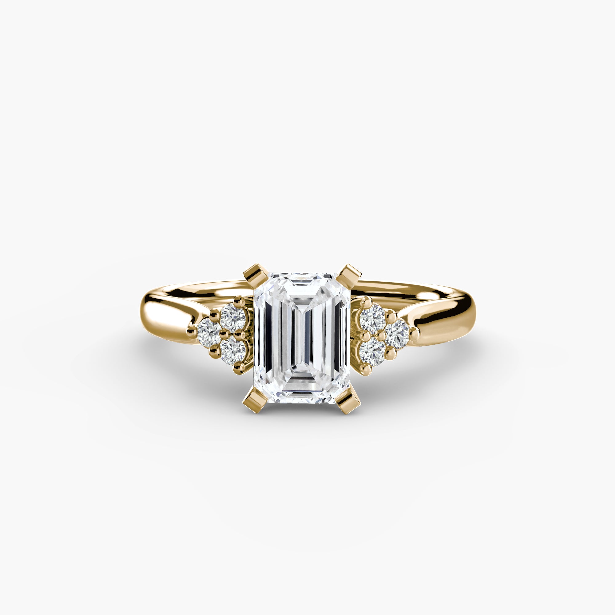 Solitaire with Cluster Shoulders 2