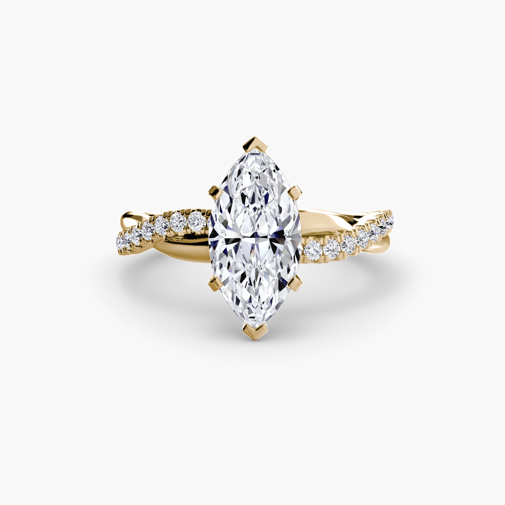 The Emerald Twist Pavé Ring