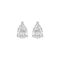 2.5 Carat Pear Lab Grown Diamond Stud Earrings White Gold angle view