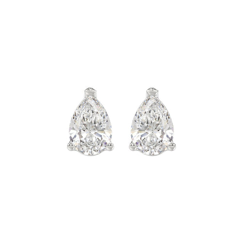2.5 Carat Pear Lab Grown Diamond Stud Earrings White Gold angle view