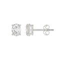 1.5 Carat Oval Lab Grown Diamond Stud Earrings White Gold angle view