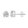 4 Carat Round Brilliant Lab Grown Diamond Stud Earrings White Gold angle view