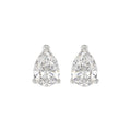 4 Carat Pear Lab Grown Diamond Stud Earrings White Gold angle view