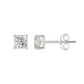 1.5 Carat Princess Lab Grown Diamond Stud Earrings White Gold angle view