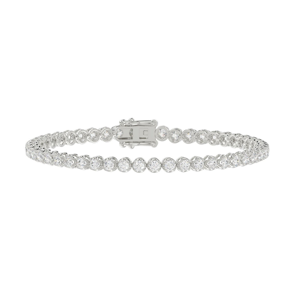 Lightweight Fusion Lab Grown Diamond Tennis Bracelet approx. 3 ct White Gold angle view