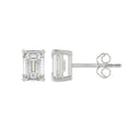 2 Carat Emerald Cut Lab Grown Diamond Stud Earrings White Gold angle view