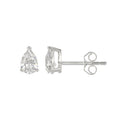 1 Carat Pear Lab Grown Diamond Stud Earrings White Gold angle view
