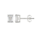 1.5 Carat Emerald Cut Lab Grown Diamond Stud Earrings White Gold angle view