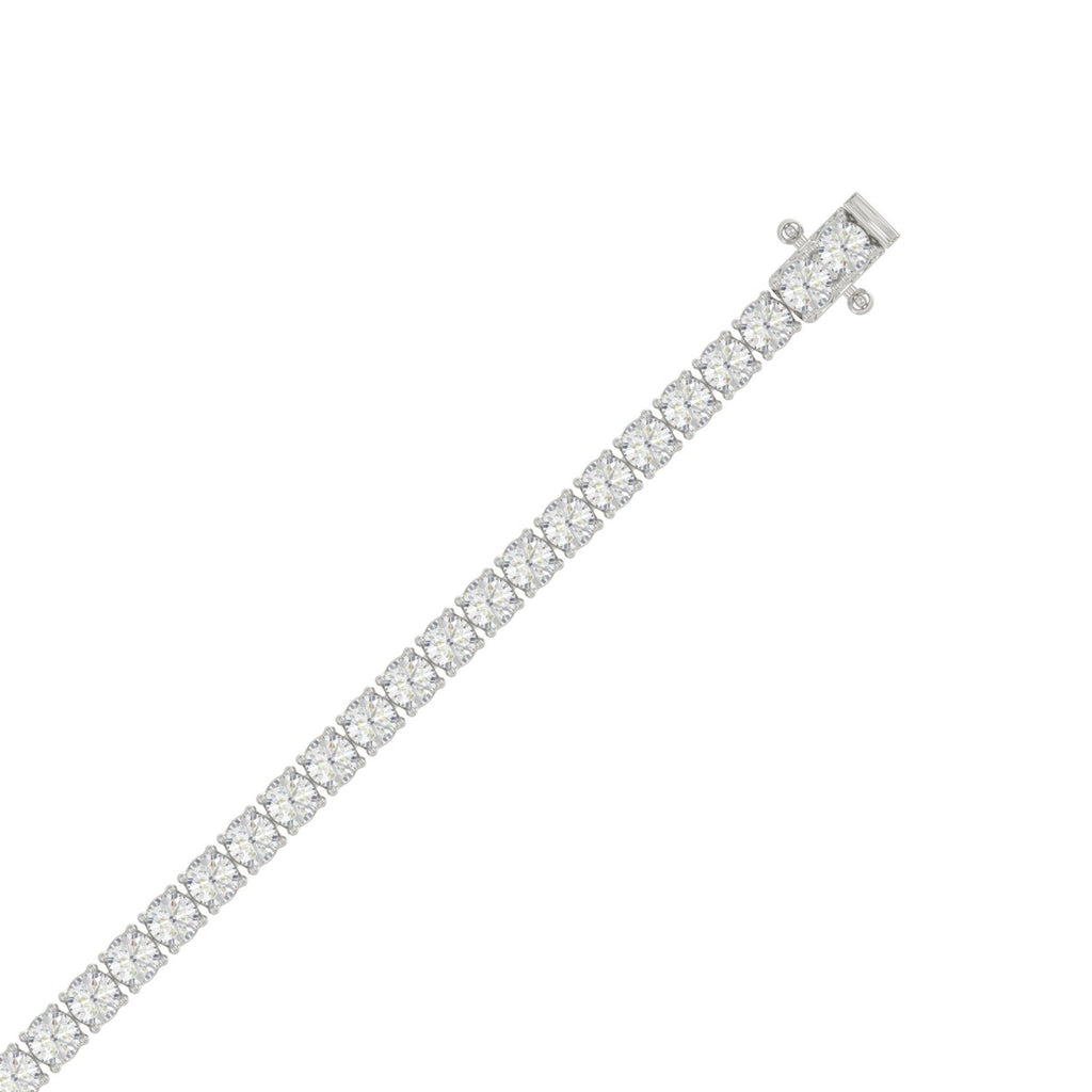 Classic 4 Prong Lab Grown Diamond Tennis Bracelet approx. 7 ct White Gold down view