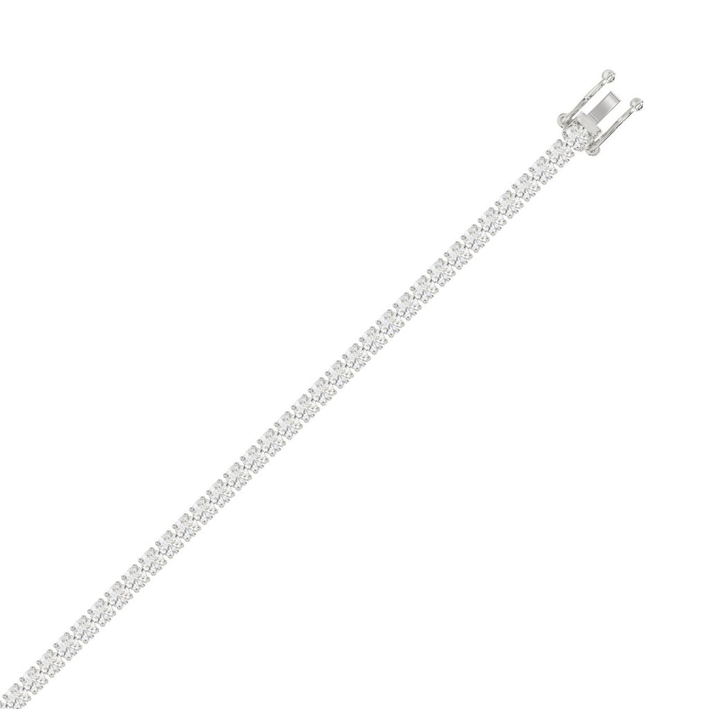 Classic 4 Prong Lab Grown Diamond Tennis Bracelet approx. 5 ct White Gold down view